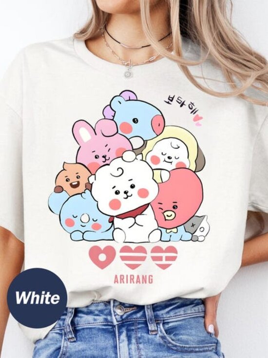Teresa D Tops - K-Pop BTS Arirang T-Shirt, BT21 Cartoon Characters Tee 257